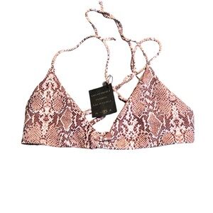 Snake Print Bikini Top. Betsy Style. Size Medium. Sequoia Print